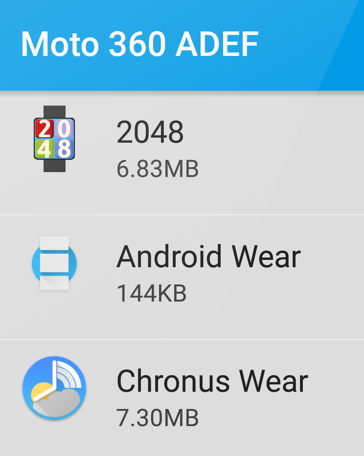 Image of Wear App Manager on Android phone